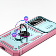 Husă pentru Samsung Galaxy A56 5G, KickStand Camera Lens, verde / roz