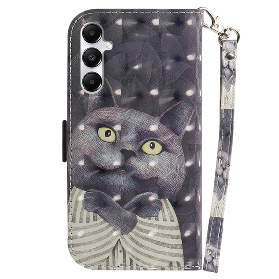 Cu clapetă pentru Samsung Galaxy A05s, Wallet, Cat, gri