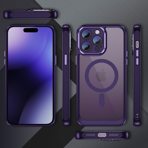 Husă pentru iPhone 15 Pro, ERBORD Impact Guard, MagSafe, violet închis