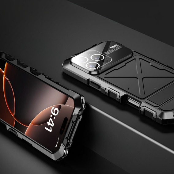 Husă blindată pentru iPhone 16 Pro, R-JUST, negru
