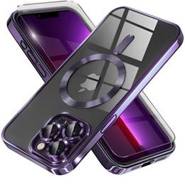 Husă pentru iPhone 13 Pro, Electro MagSafe, violet + Sticlă pentru ecran