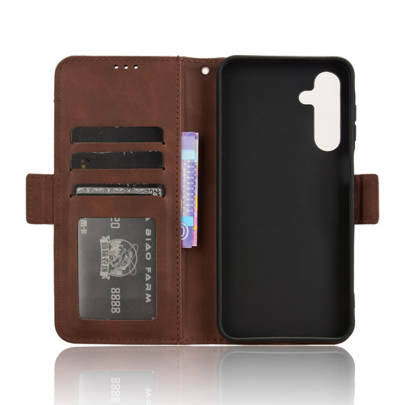 Cu clapetă pentru Samsung Galaxy A16, Card Slot, maro
