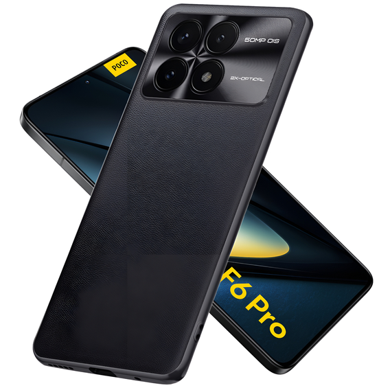 Husă din piele pentru Xiaomi Poco F6 Pro, leather hybrid, negru
