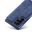 Carcasa cu clapetă pentru Samsung Galaxy S23 Ultra, ERBORD Retro, albastru