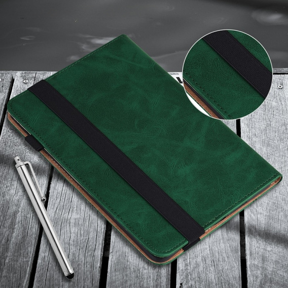 Husă pentru Samsung Galaxy Tab A9+, Classic, cu spațiu pentru stylus, verde
