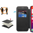 Cu clapetă pentru iPhone 16 Pro, RFID Wallet MagSafe CamShield, negru