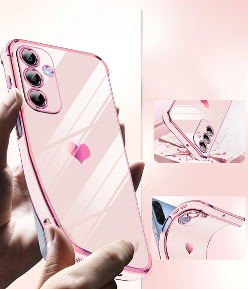 Carcasa pentru Samsung Galaxy A26, Electro heart, roz rose gold + sticlă 9H