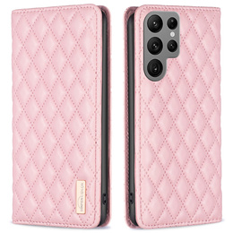 Cu clapetă pentru Samsung Galaxy S25 Ultra, Wallet, BINFEN COLOR, roz