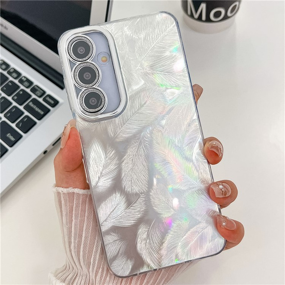 Carcasa pentru Samsung Galaxy A36 5G / A56 5G, Feather, de argint