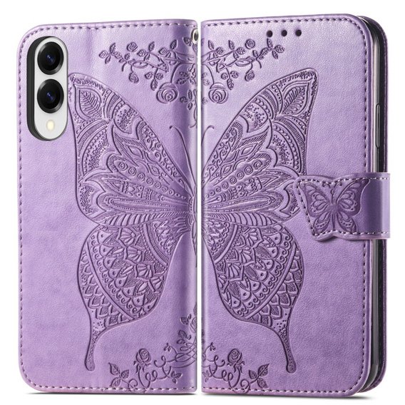 Cu clapetă pentru Samsung Galaxy S25 Edge, Butterfly, violet