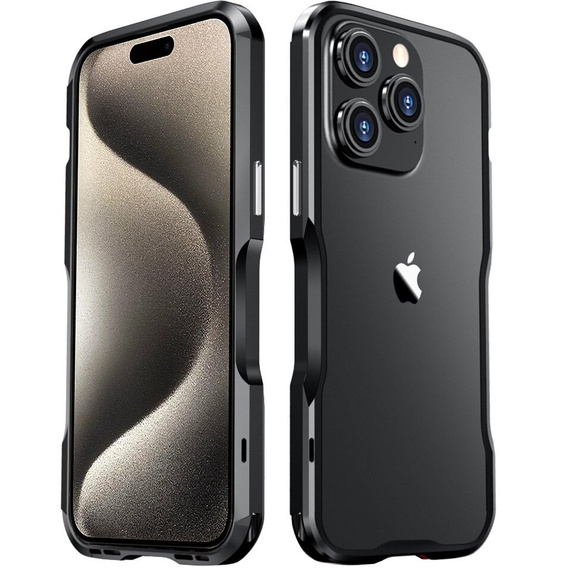 Husa LUPHIE pentru iPhone 15 Pro, Armor Bumper, negru