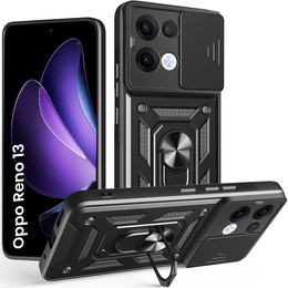 Husă blindată pentru Oppo Reno 13, CamShield Slide, negru