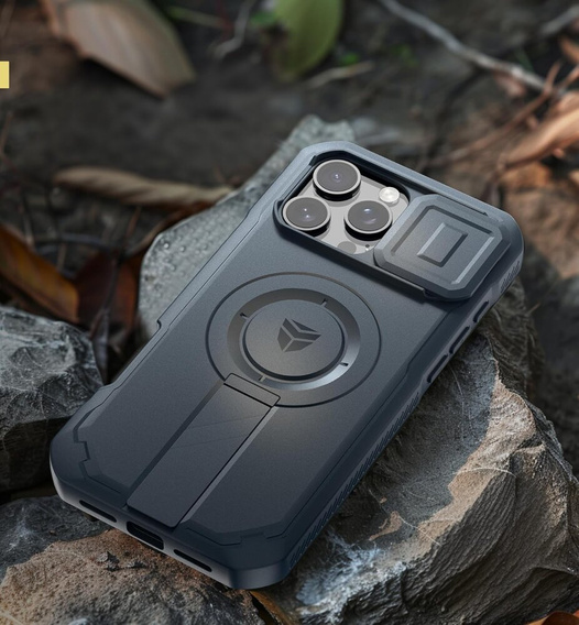 Husă blindată pentru iPhone 16 Pro Max, Dexnor CamProtect MagSafe, albastru (Două rame)