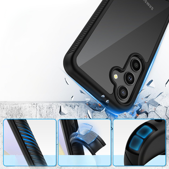 Carcasă pentru Samsung Galaxy S24, Shockproof, cu folie, negru