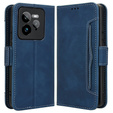 Cu clapetă pentru Realme GT 7 Pro, Card Slot, albastru închis