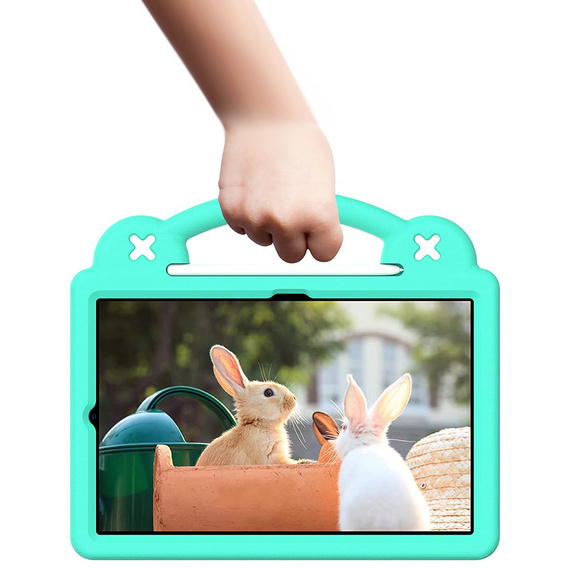Husă pentru copii pentru Samsung Galaxy Tab S6 Lite 10.4 2020/2022 / Tab A7 2020 T500 / T505 / Tab S6 T860/T865, Cute Patterns, cu suport, verde