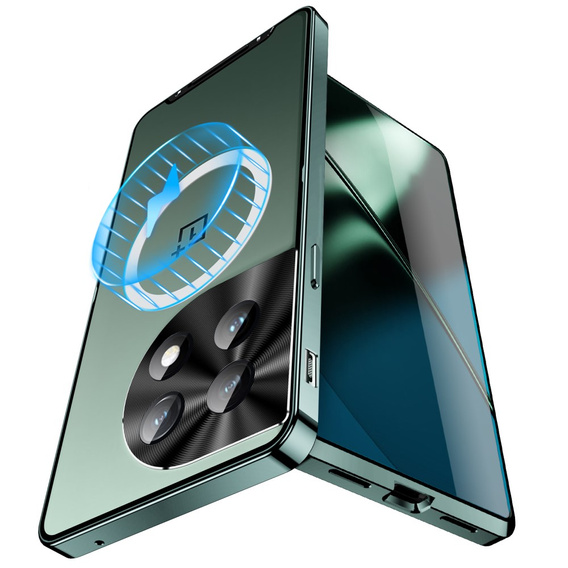 Carcasă de protecție pentru camera foto pentru OnePlus 12 5G, CamShield MagSafe, transparent / verde