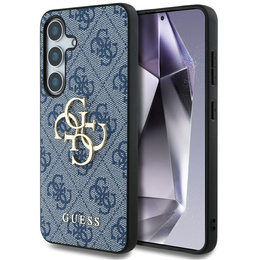 GUESS Huse pentru Samsung Galaxy S25, 4G Big Metal Logo, albastru