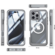 Husă pentru iPhone 16 Pro, Shockproof, cu sticlă, pentru MagSafe, gri