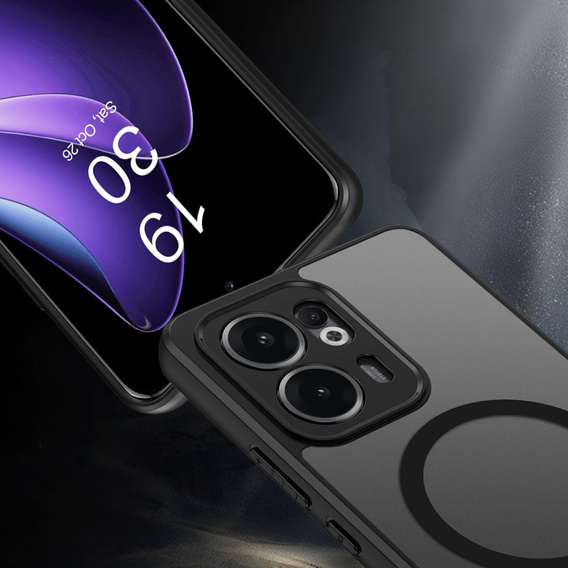 Husă pentru Oppo Reno 13F / Oppo Reno 13FS, pentru MagSafe, ERBORD Matt Case, negru