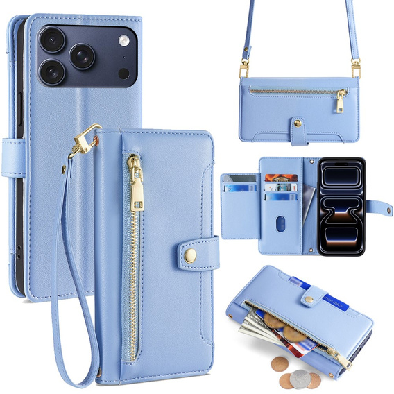 Husă flip cu buzunar cu fermoar pentru iPhone 17 Pro
