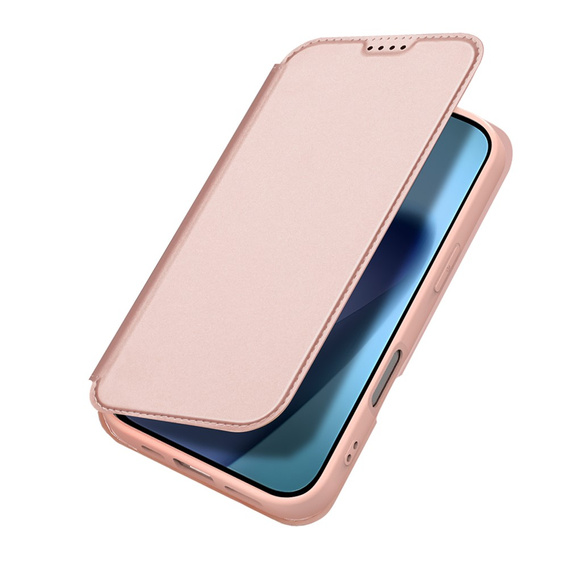 Husă Dux Ducis pentru iPhone 17, Skin Pro, cu clapetă, cu slot pentru carduri, roz