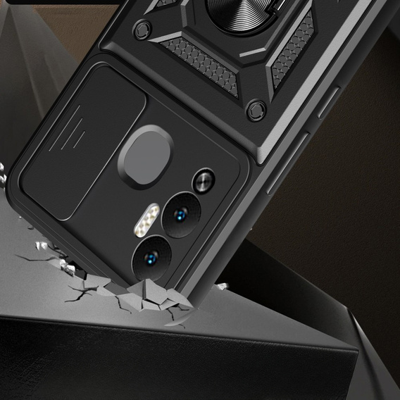 Husă blindată pentru Infinix Hot 12 Play 4G, CamShield Slide, negru