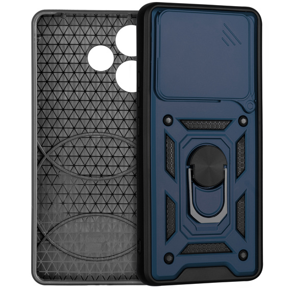 Husă blindată pentru Oppo A5 Pro 5G, CamShield Slide, albastru