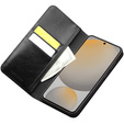 Carcasa flip pentru Samsung Galaxy S25 FE, QIALINO Leather Wallet, negru