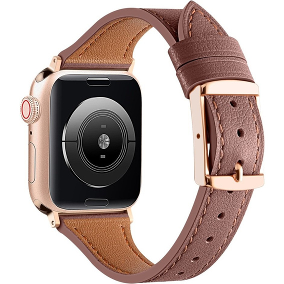 Pasek Skórzany do Apple Watch 1/2/3/4/5/6/7/8/SE 38/40/41mm, Brązowy