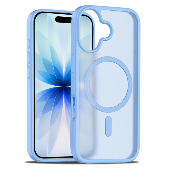 Husă Matt pentru iPhone 17, pentru MagSafe, albastru translucid