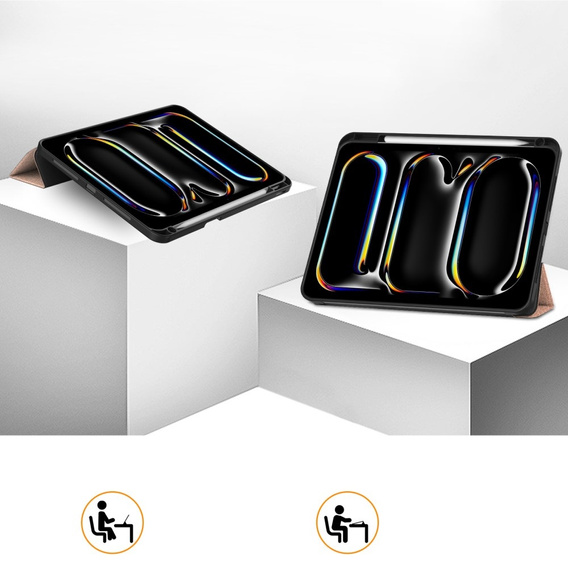 Husă pentru iPad Pro 11" 2024 (5 gen.), Smartcase cu spațiu pentru stylus, roz