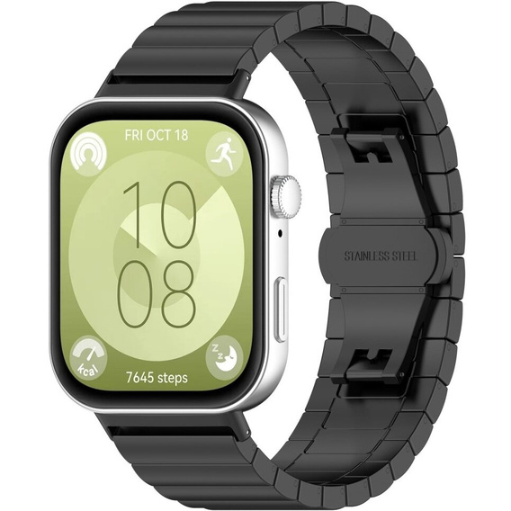 Brățară din oțel pentru Huawei Watch Fit 4 / 4 Pro / 3, negru