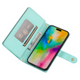 Cu clapetă pentru iPhone 16 Pro, Wallet Zipper Pocket, verde