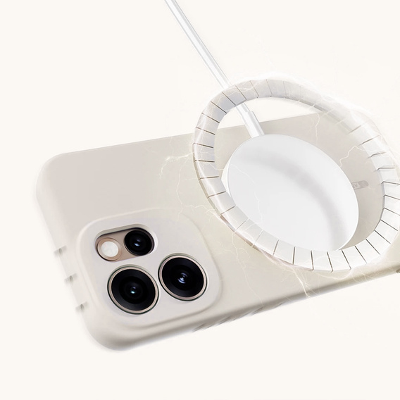 Husă din silicon Lite pentru MagSafe pentru Oppo Reno 15 Pro, albă