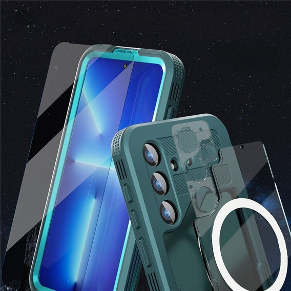 Husă impermeabilă pentru Samsung Galaxy S24, Redpepper, pentru MagSafe, albastru