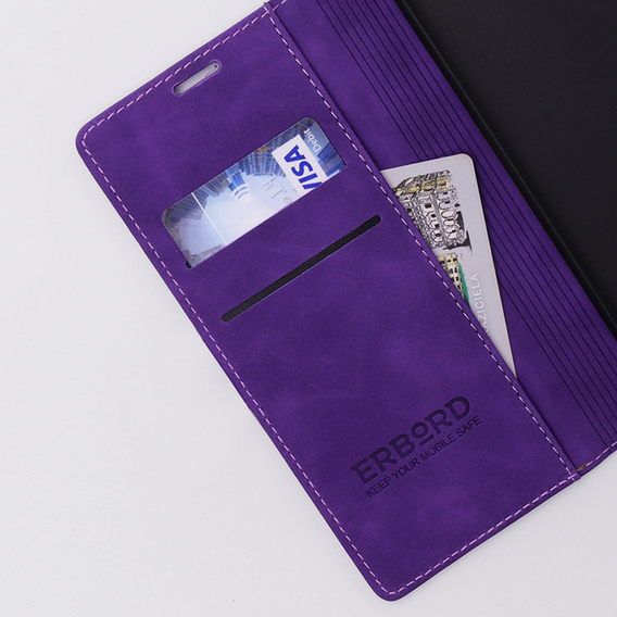Husă pentru Oppo A78 4G, ERBORD Vintage, portofel cu clapetă, violet