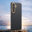 Husă din piele pentru Samsung Galaxy S25, leather hybrid, negru
