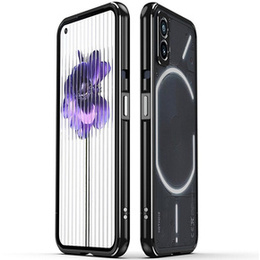 Husa pentru Nothing Phone (2), Armor Bumper, cu capac pentru obiectiv, negru / argintiu
