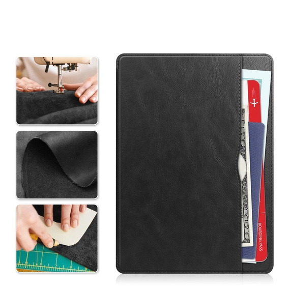 Husă pentru Samsung Galaxy Tab S10 Lite / S10 FE / S9 FE, Business Card and Pen Slot, negru