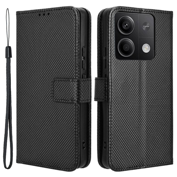 Cu clapetă pentru Xiaomi Redmi Note 13 5G, Wallet Smart Magnet, negru