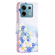 Cu clapetă pentru Xiaomi Redmi Note 13 Pro 5G, Wallet, Butterfly & Flowers alb