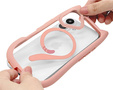 Husă pentru iPhone 16, pentru MagSafe, Cute Cat, roz + sticlă pentru ecran