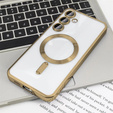 Husă pentru Samsung Galaxy A55 5G, Electro MagSafe, de aur + Sticlă pentru ecran