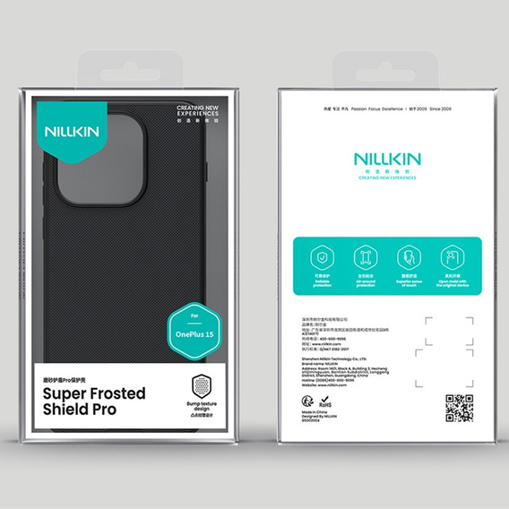 Husă NILLKIN Super Frosted Shield pentru OnePlus 15 5G, negru