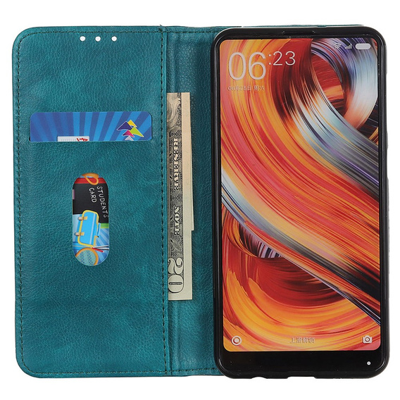 Huse pentru Xiaomi Redmi Note 13 Pro 4G / Xiaomi Redmi Note 14S / Xiaomi Poco M6 Pro 4G, Wallet Litchi Leather, verde