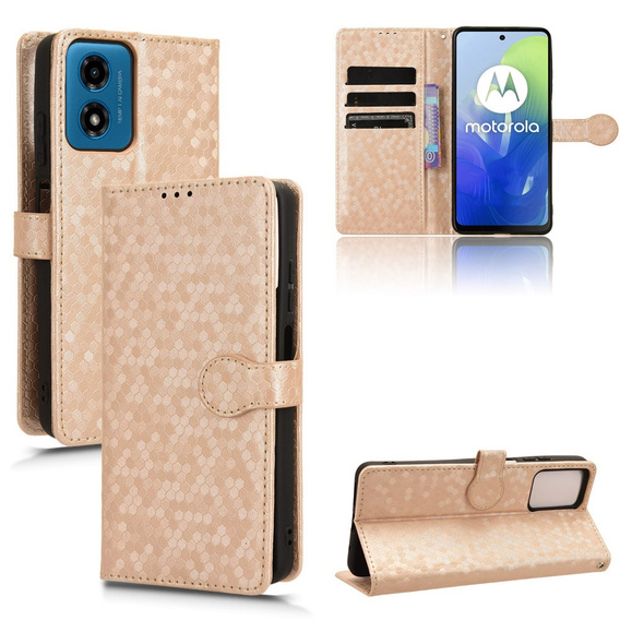 Husa cu clapetă pentru Motorola Moto G24 / G24 Power / G04, Wallet Rhombus, roz