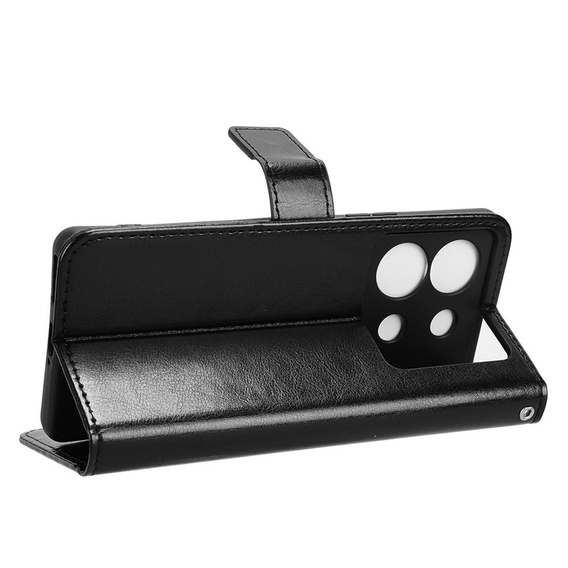 Cu clapetă pentru Infinix Zero 30 5G, Crazy Horse Wallet, negru