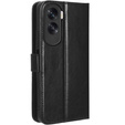 Cu clapetă pentru Honor 90 Lite 5G, Crazy Horse Wallet, negru