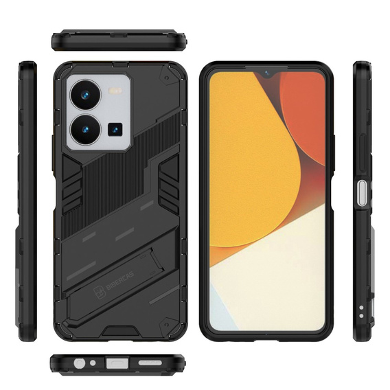 Husa pentru Vivo Y35 4G, Military kickstand, negru